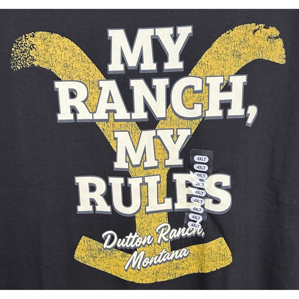Yellowstone T-Shirt Short Sleeve My‎ Ranch My Rules Dutton Ranch Montana Sz 4XLT
